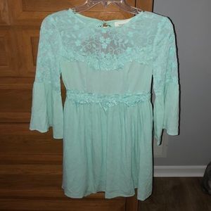 Brand NWT mint lace open back dress